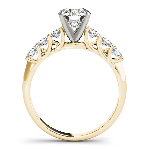 Round Single Row Lab Grown Diamond Engagement Ring - VS1 D/E/F | 14K & 18K Gold | 14K Yellow Gold | Round Lab Diamond | Picasso Gold & Diamond Chicago