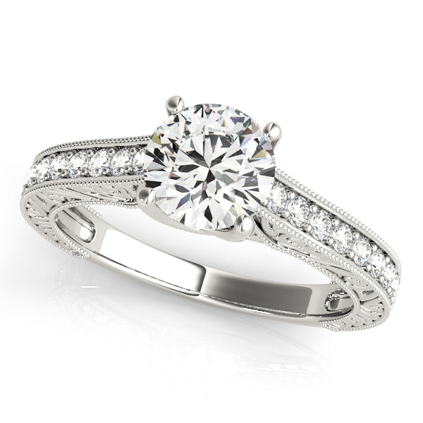 Round Trellis Lab Grown Diamond Engagement Ring - VS1 D/E/F | 14K & 18K Gold | 14K White Gold | Round Lab Diamond | Picasso Gold & Diamond Chicago
