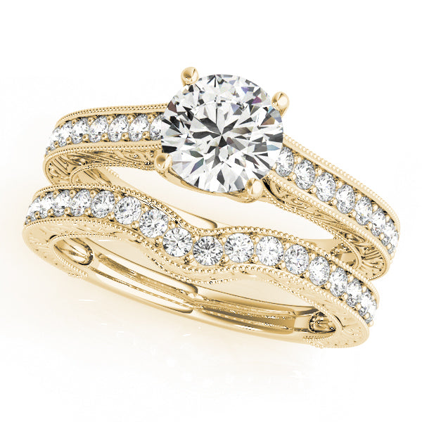 Round Trellis Lab Grown Diamond Engagement Ring - VS1 D/E/F | 14K & 18K Gold | 14K White Gold | Round Lab Diamond | Picasso Gold & Diamond Chicago