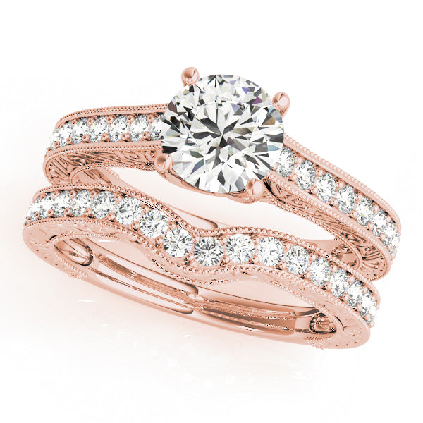 Round Trellis Lab Grown Diamond Engagement Ring - VS1 D/E/F | 14K & 18K Gold | 14K Yellow Gold | Round Lab Diamond | Picasso Gold & Diamond Chicago