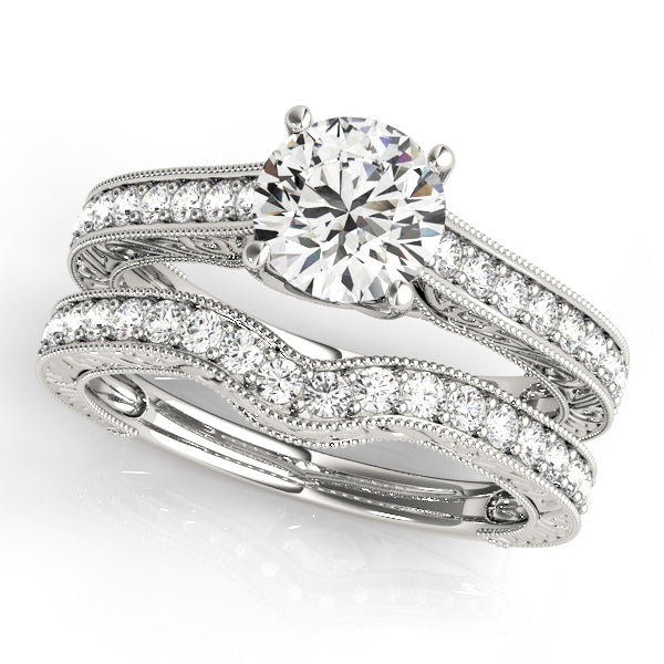 Round Trellis Lab Grown Diamond Engagement Ring - VS1 D/E/F | 14K & 18K Gold | 14K Yellow Gold | Round Lab Diamond | Picasso Gold & Diamond Chicago