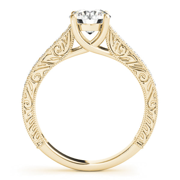 Round Trellis Lab Grown Diamond Engagement Ring - VS1 D/E/F | 14K & 18K Gold | 14K Yellow Gold | Round Lab Diamond | Picasso Gold & Diamond Chicago
