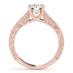 Round Trellis Lab Grown Diamond Engagement Ring - VS1 D/E/F | 14K & 18K Gold | 14K Yellow Gold | Round Lab Diamond | Picasso Gold & Diamond Chicago