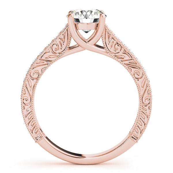 Round Trellis Lab Grown Diamond Engagement Ring - VS1 D/E/F | 14K & 18K Gold | 14K Yellow Gold | Round Lab Diamond | Picasso Gold & Diamond Chicago