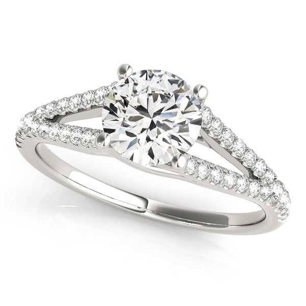 3/4 ct Round Lab Grown Diamond Engagement Ring Setting in 14K White Gold