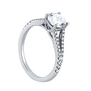 3/4 ct Round Lab Grown Diamond Engagement Ring Setting in 14K White Gold