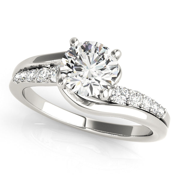 1/4 ct tw Lab Grown Diamond Bypass Engagement Ring Setting in 14K White Gold