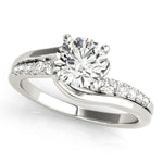 1/4 ct tw Lab Grown Diamond Bypass Engagement Ring Setting in 14K White Gold