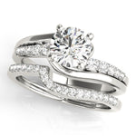 1/4 ct tw Lab Grown Diamond Bypass Engagement Ring Setting in 14K White Gold