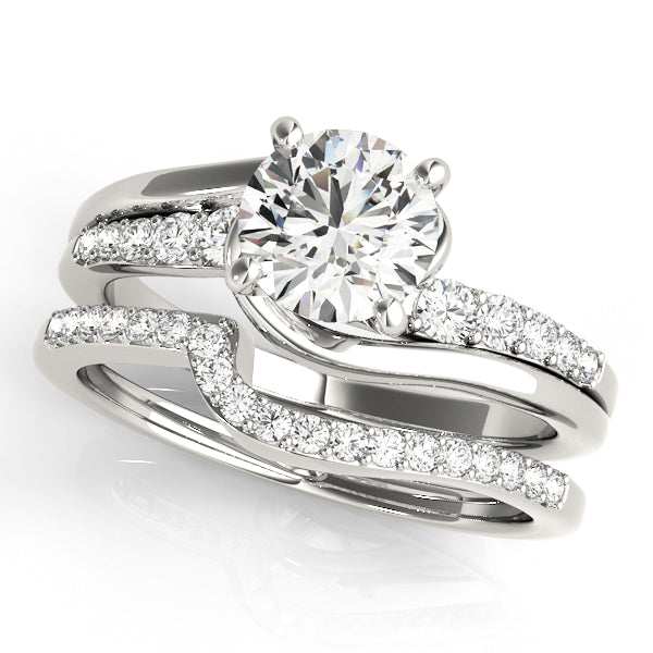 1/4 ct tw Lab Grown Diamond Bypass Engagement Ring Setting in 14K White Gold