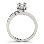 1/4 ct tw Lab Grown Diamond Bypass Engagement Ring Setting in 14K White Gold