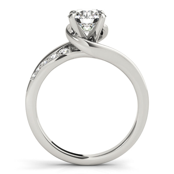 1/4 ct tw Lab Grown Diamond Bypass Engagement Ring Setting in 14K White Gold