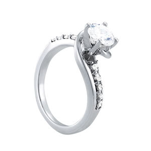 1/4 ct tw Lab Grown Diamond Bypass Engagement Ring Setting in 14K White Gold