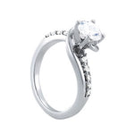 1/4 ct tw Lab Grown Diamond Bypass Engagement Ring Setting in 14K White Gold
