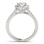 1 1/2 ct Round Lab Grown Diamond Halo Engagement Ring Setting in 14K White Gold