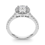 1 1/2 ct Round Lab Grown Diamond Halo Engagement Ring Setting in 14K White Gold