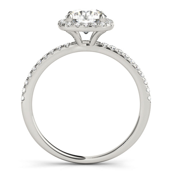 1 1/2 ct Round Lab Grown Diamond Halo Engagement Ring Setting in 14K White Gold