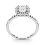 1 1/2 ct Round Lab Grown Diamond Halo Engagement Ring Setting in 14K White Gold