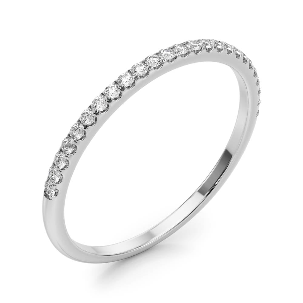 1/8 ct tw Lab Grown Diamond Wedding Band in 14K White Gold