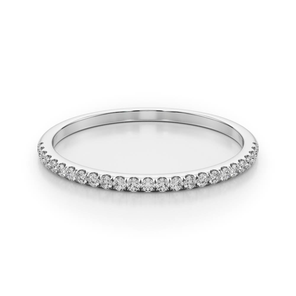 1/8 ct tw Lab Grown Diamond Wedding Band in 14K White Gold