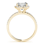 2 ct Cushion Lab Grown Diamond Halo Engagement Ring Setting in 14K Yellow Gold
