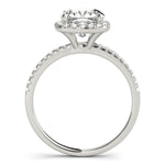 2 ct Cushion Lab Grown Diamond Halo Engagement Ring Setting in 14K White Gold
