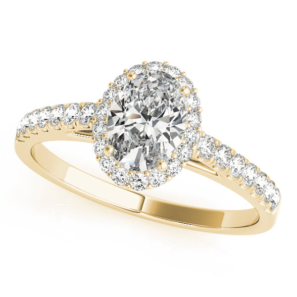 Oval Halo Lab Grown Diamond Engagement Ring - VS1 D/E/F | 14K & 18K Gold | 14K White Gold | Oval Lab Diamond | Picasso Gold & Diamond Chicago