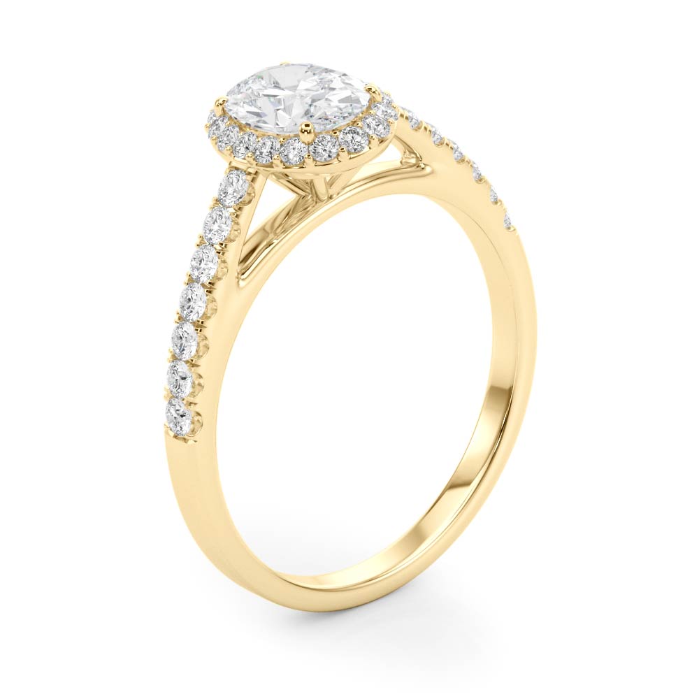 Oval Halo Lab Grown Diamond Engagement Ring - VS1 D/E/F | 14K & 18K Gold | 14K White Gold | Oval Lab Diamond | Picasso Gold & Diamond Chicago