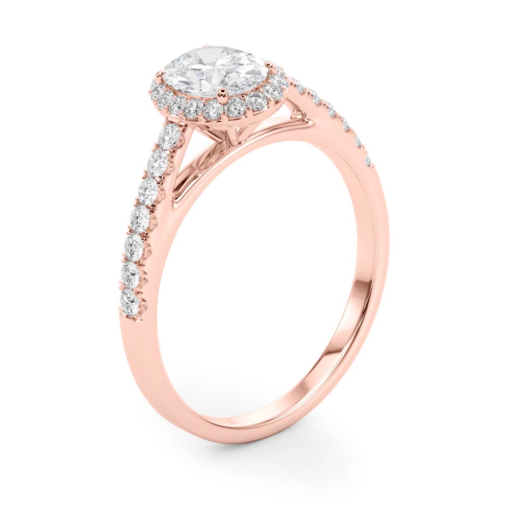Oval Halo Lab Grown Diamond Engagement Ring - VS1 D/E/F | 14K & 18K Gold | 14K Yellow Gold | Oval Lab Diamond | Picasso Gold & Diamond Chicago