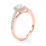Oval Halo Lab Grown Diamond Engagement Ring - VS1 D/E/F | 14K & 18K Gold | 14K Yellow Gold | Oval Lab Diamond | Picasso Gold & Diamond Chicago