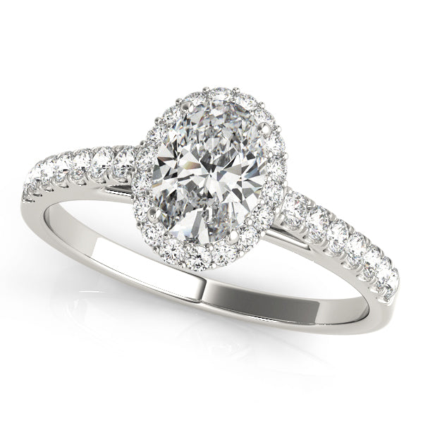 Oval Halo Lab Grown Diamond Engagement Ring - VS1 D/E/F | 14K & 18K Gold | 14K White Gold | Oval Lab Diamond | Picasso Gold & Diamond Chicago