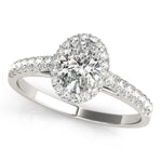 Oval Halo Lab Grown Diamond Engagement Ring - VS1 D/E/F | 14K & 18K Gold | 14K White Gold | Oval Lab Diamond | Picasso Gold & Diamond Chicago