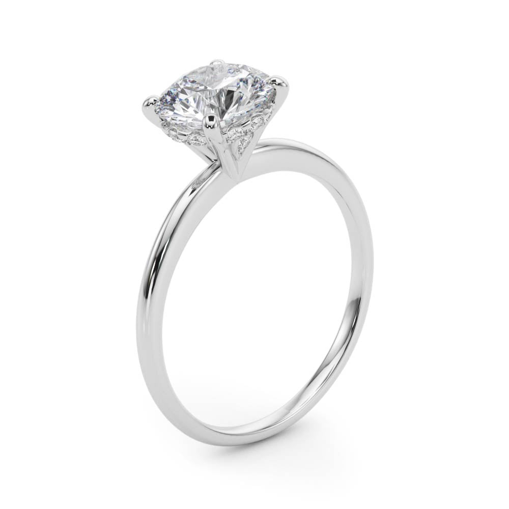 1 1/2 ct Round Lab Grown Diamond Engagement Ring Setting in 14K White Gold