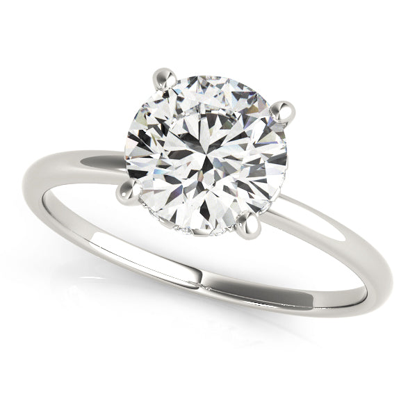 1 1/2 ct Round Lab Grown Diamond Engagement Ring Setting in 14K White Gold