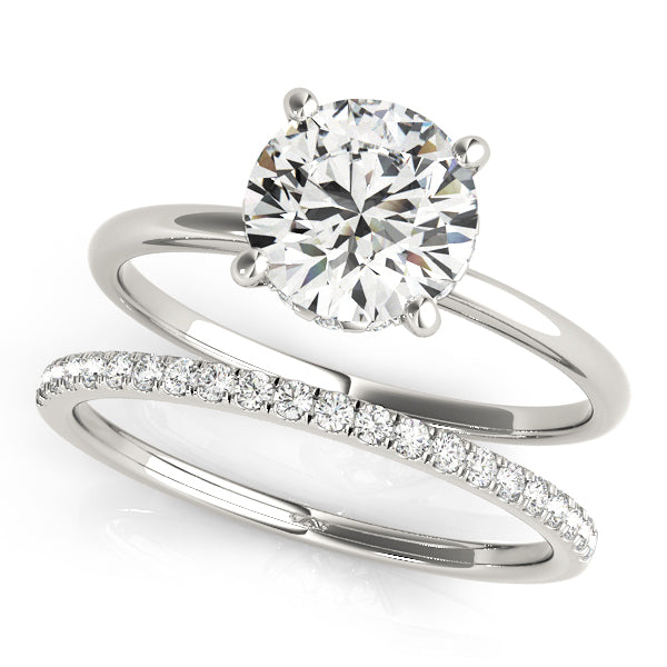 1 1/2 ct Round Lab Grown Diamond Engagement Ring Setting in 14K White Gold