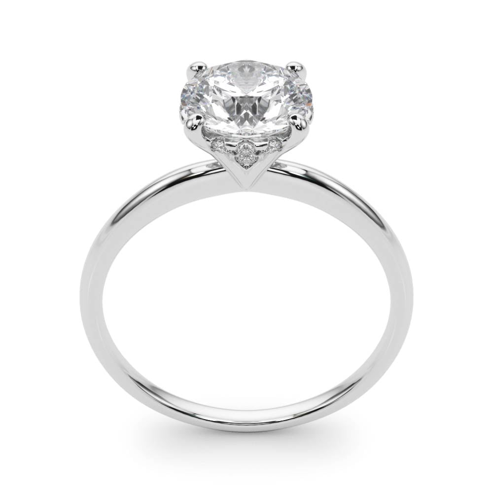 1 1/2 ct Round Lab Grown Diamond Engagement Ring Setting in 14K White Gold
