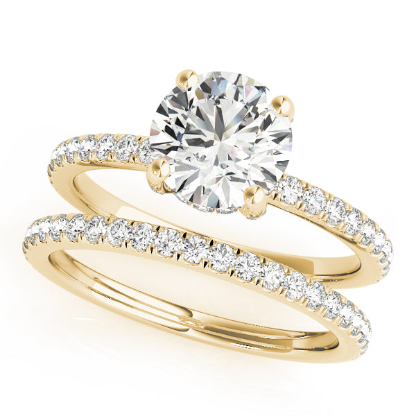 Round Lab Grown Diamond Hidden Halo Engagement Ring — Picasso Gold & Diamond