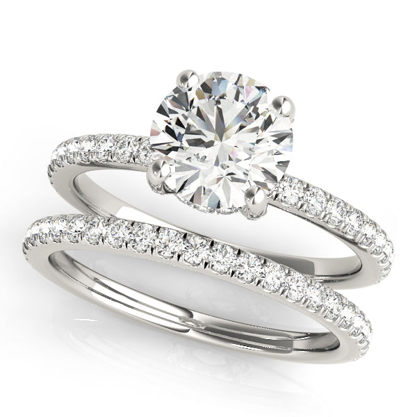 1 1/2 ct Round Lab Grown Diamond Engagement Ring Setting in 14K White Gold