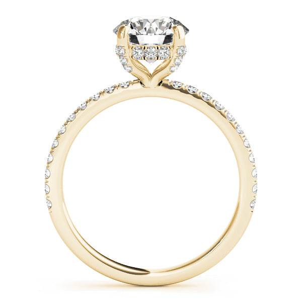 Round Lab Grown Diamond Hidden Halo Engagement Ring — Picasso Gold & Diamond