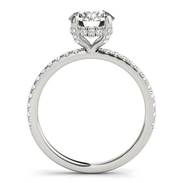 1 1/2 ct Round Lab Grown Diamond Engagement Ring Setting in 14K White Gold