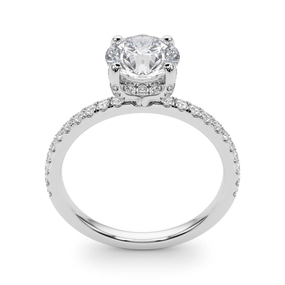 1 1/2 ct Round Lab Grown Diamond Engagement Ring Setting in 14K White Gold