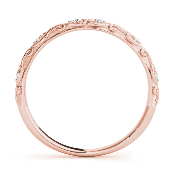 1/20 ct tw Lab Grown Diamond Wedding Band in 14K Rose Gold