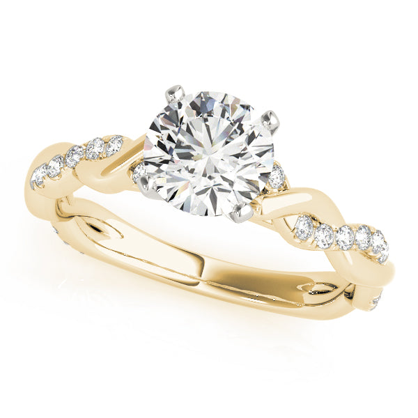 Round Twisted Shank Lab Grown Diamond Engagement Ring - VS1 D/E/F | 14K & 18K Gold | 14K White Gold | Round Lab Diamond | Picasso Gold & Diamond Chicago