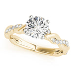 Round Twisted Shank Lab Grown Diamond Engagement Ring - VS1 D/E/F | 14K & 18K Gold | 14K White Gold | Round Lab Diamond | Picasso Gold & Diamond Chicago