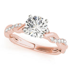 Round Twisted Shank Lab Grown Diamond Engagement Ring - VS1 D/E/F | 14K & 18K Gold | 14K White Gold | Round Lab Diamond | Picasso Gold & Diamond Chicago