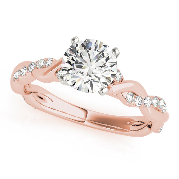 Round Twisted Shank Lab Grown Diamond Engagement Ring - VS1 D/E/F | 14K & 18K Gold | 14K White Gold | Round Lab Diamond | Picasso Gold & Diamond Chicago