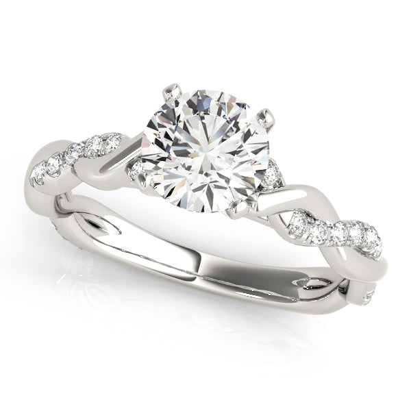 Round Twisted Shank Lab Grown Diamond Engagement Ring - VS1 D/E/F | 14K & 18K Gold | 14K White Gold | Round Lab Diamond | Picasso Gold & Diamond Chicago