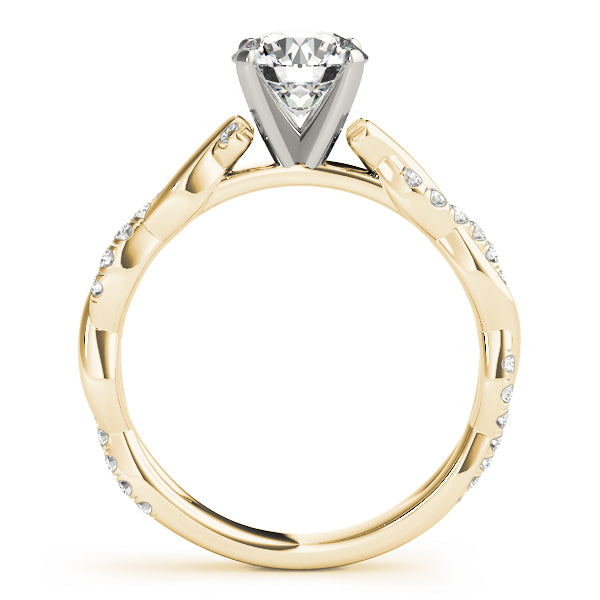 Round Twisted Shank Lab Grown Diamond Engagement Ring - VS1 D/E/F | 14K & 18K Gold | 14K White Gold | Round Lab Diamond | Picasso Gold & Diamond Chicago