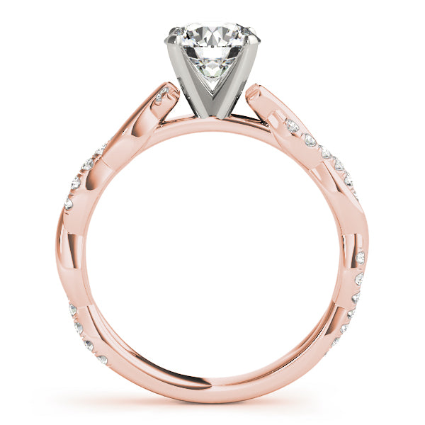 Round Twisted Shank Lab Grown Diamond Engagement Ring - VS1 D/E/F | 14K & 18K Gold | 14K Yellow Gold | Round Lab Diamond | Picasso Gold & Diamond Chicago