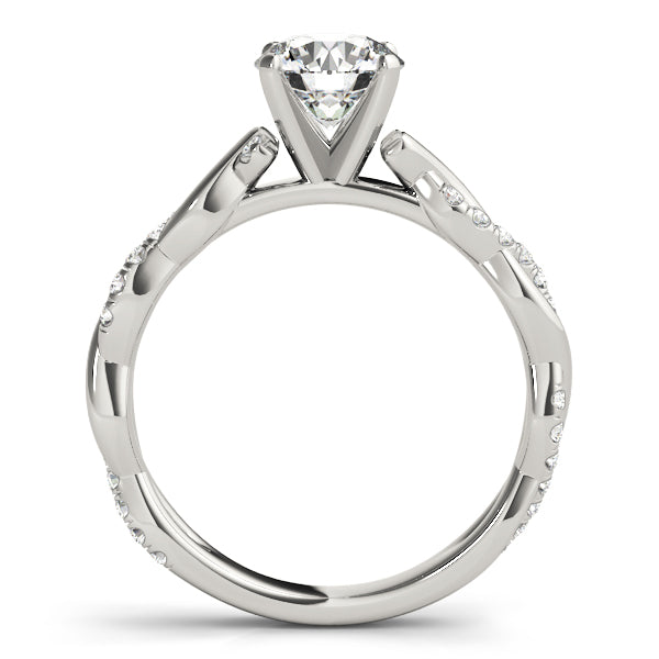 Round Twisted Shank Lab Grown Diamond Engagement Ring - VS1 D/E/F | 14K & 18K Gold | 14K Yellow Gold | Round Lab Diamond | Picasso Gold & Diamond Chicago